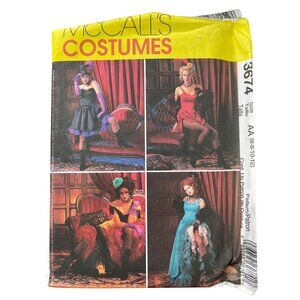 Y2K McCalls 3674 Sewing Pattern Size AA 6-8-10-12 Misses Can Can Costume UNCUT